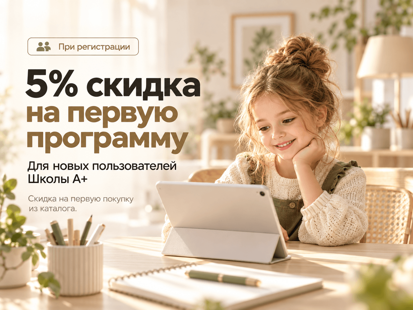 5% скидка на первую программу при регистрации в Школе А+